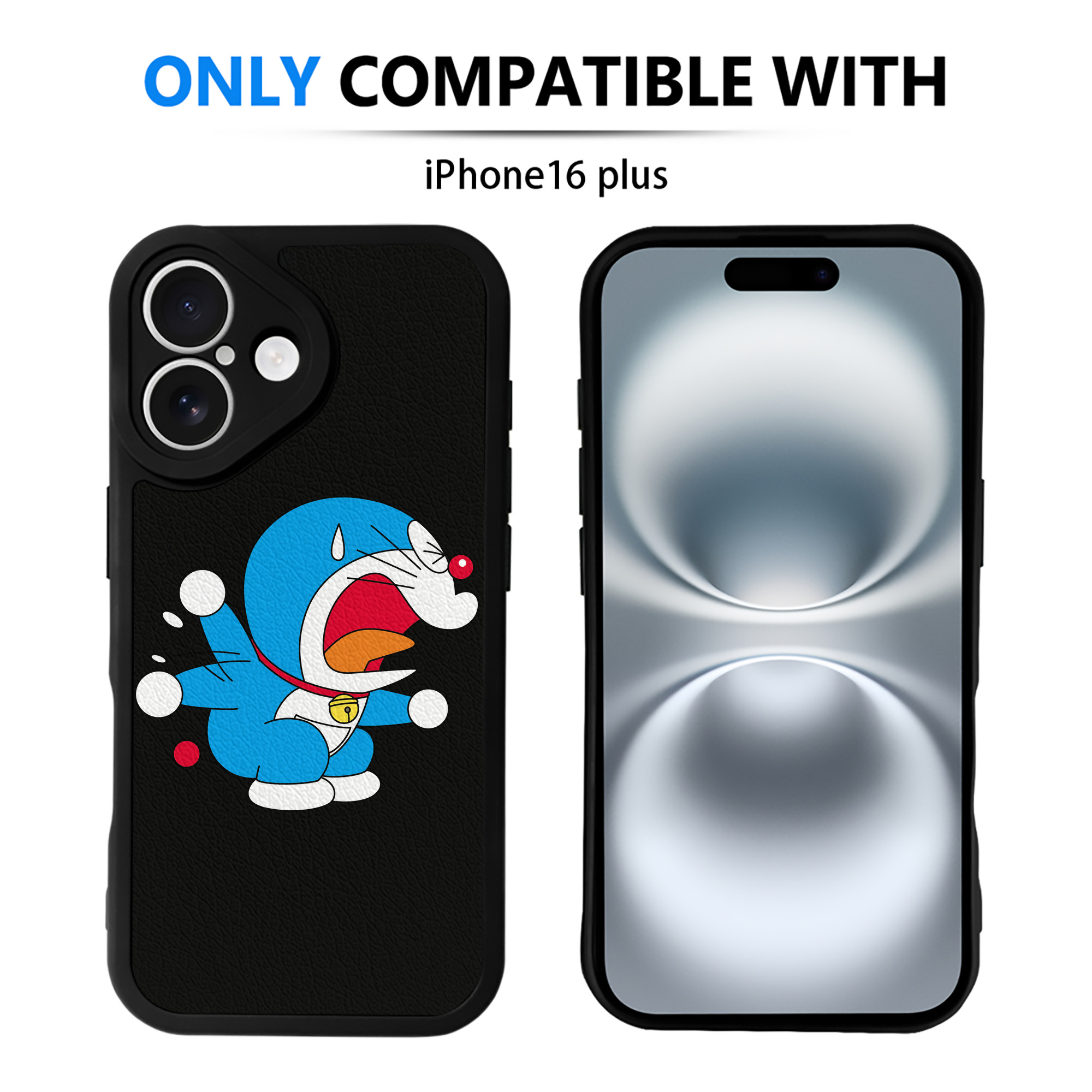 （画像用） ドラえもん Doraemon 【iPhone 16シリーズ対応】シリコンスマホケース（レザー調） 材質：シリコン